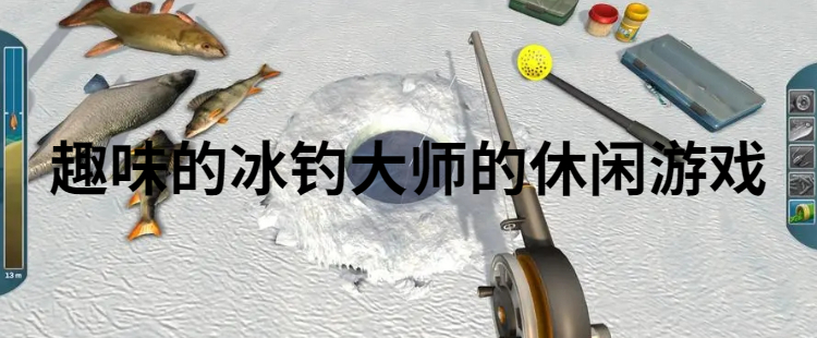 趣味的冰钓大师的休闲游戏