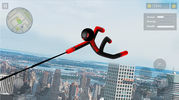 绳索火柴人城市英雄-插图1