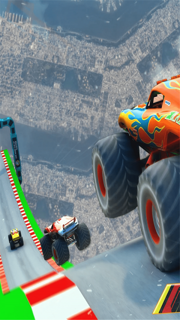 巨型斜坡怪物卡车游戏-插图1