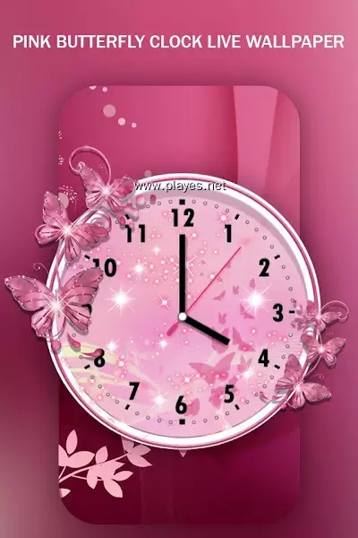 Pink Butterfly Clock-插图2
