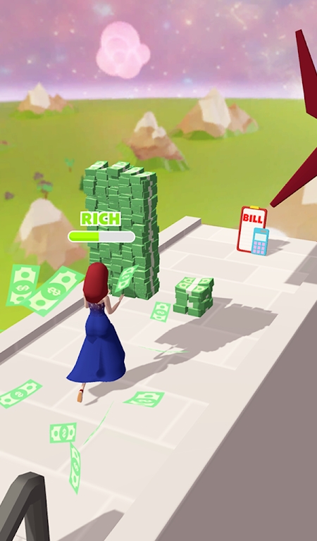 富有的种族金钱赛跑3D-插图2