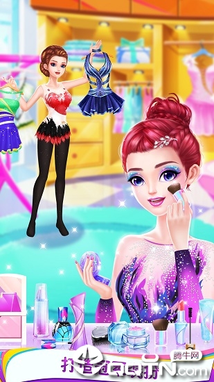 体操少女翻转跳跃