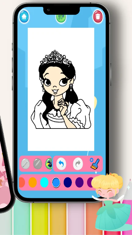 公主着色画画 公主着色画画